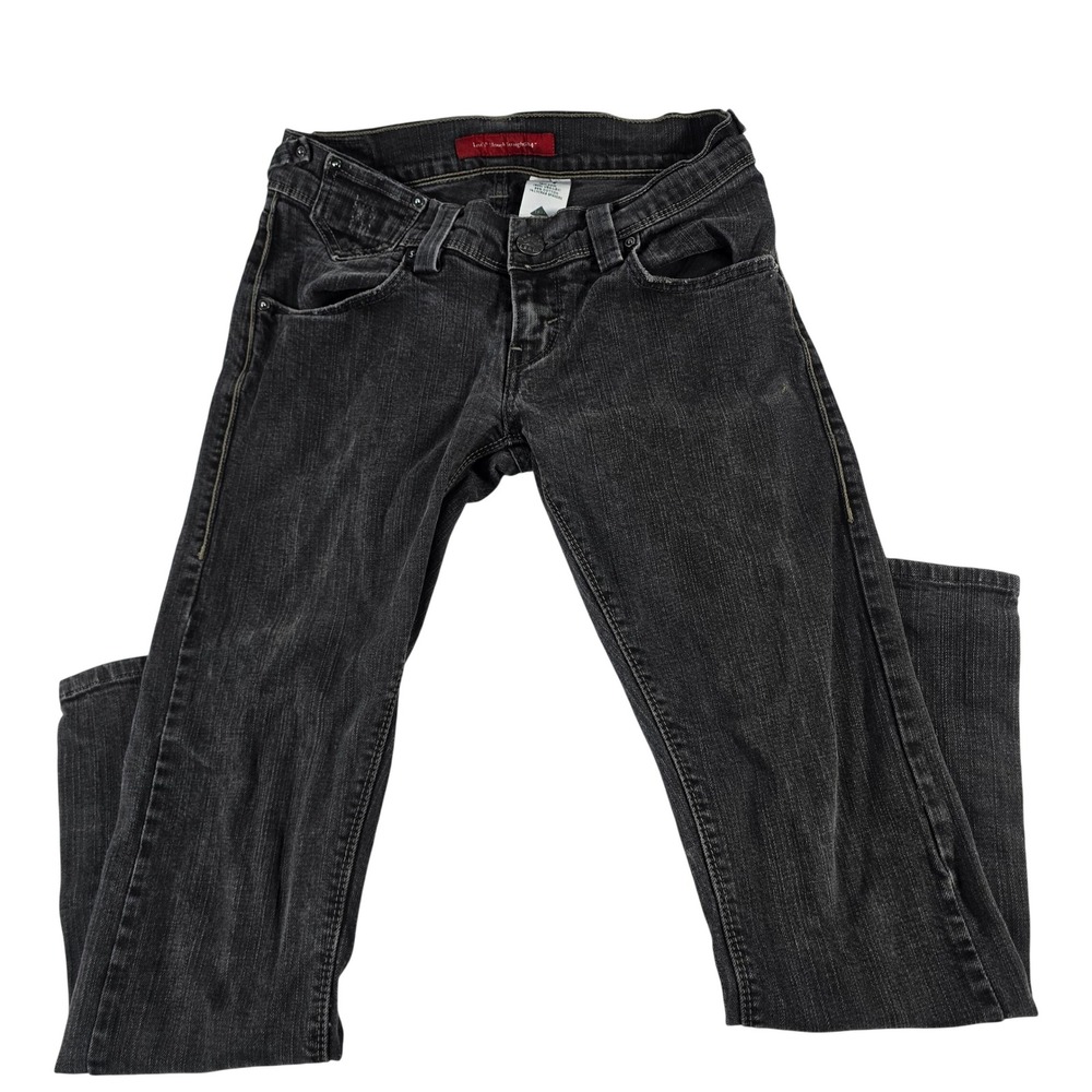 Levis Slouch Straight 504 Jeans Womens 4S W27 Faded Black Denim Mid Rise